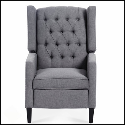 27.16 Inch Wide Manual Wing Chair Recliner With Comfortable Support For Reading, Relaxing, And Sleeping