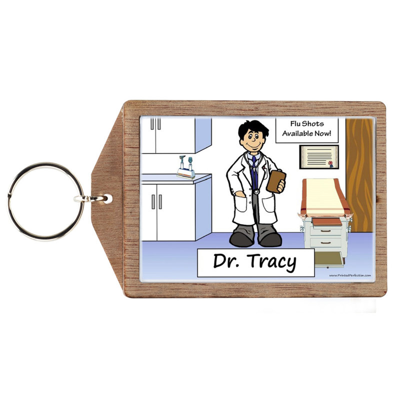 Personalized Doctor - Porte-clés en bois pour homme, Oui