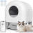 Self Cleaning Litter Box, App Control，95L Automatic Cat Litter Box Self Cleaning Large Capacity for Multiple Cats, App-Controlled with Safety Sensors, Removable Washable Liner,2 Rolls Garbage Bags,Grey
