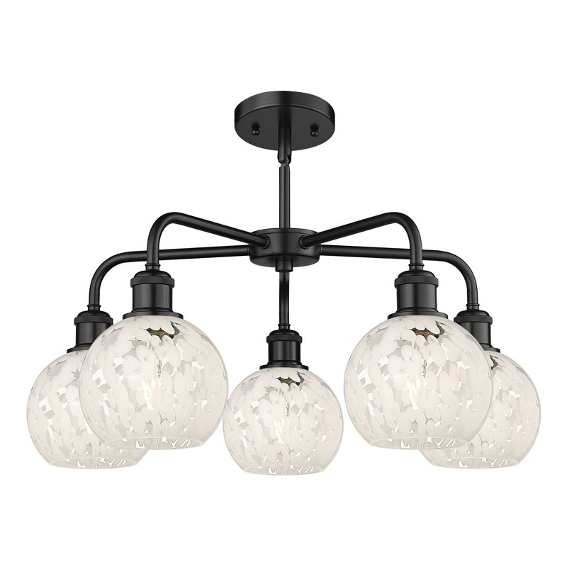 Bellagrace 5 - Light Dimmable Globe Chandelier, 13.5" H x 24" W x 24" D, Matte Black