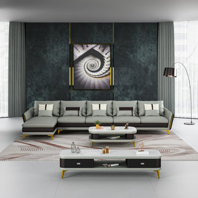 Leather L-Shaped Sectional