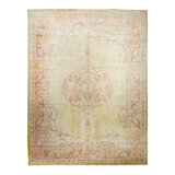 Wool Floral Area Rug in Beige