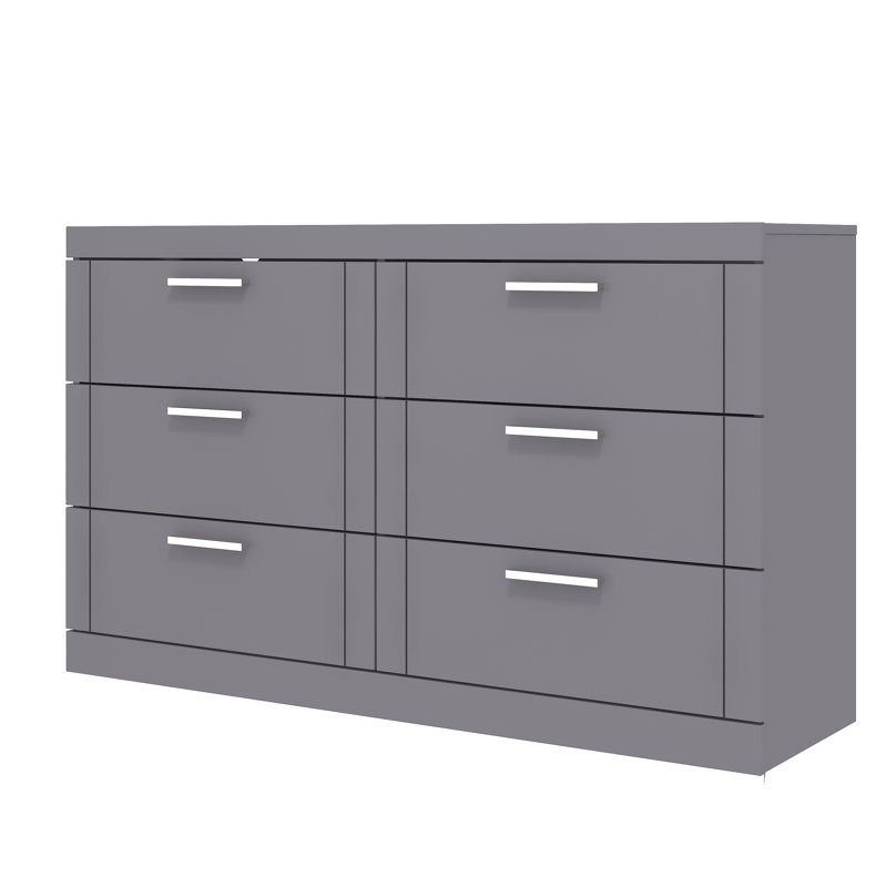 KIMBERLEY 119.6cm W 6 - Drawer Chest of Drawers, Grey