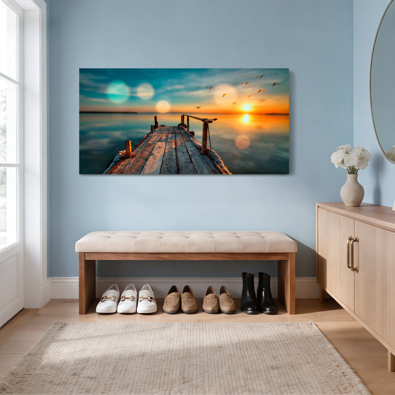 Ensemble de 1 tableau sur toile Sunset Dock, H 12 po x l 36 po