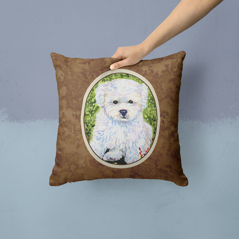 Coussin décoratif intérieur / extérieur brun Bichon Frise Bichon Frise