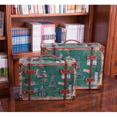 Cybele 2 Piece Leather Vintage Trunk