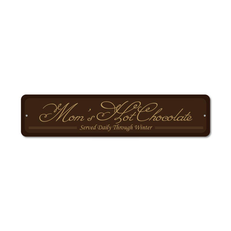 Plaque en aluminium «Hot chocolat», H 6 po x l 24 po x P 0,06 po