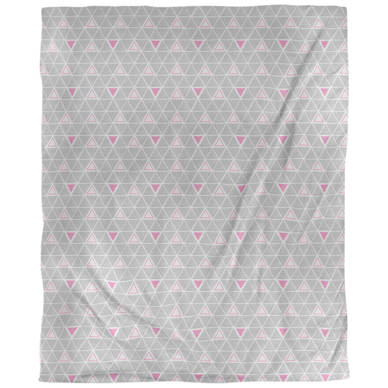 Tissu triangulaires décoratifs à la main, Sergé de coton, L 58 po x l 36 po, Rose