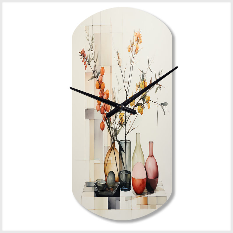 Still Life Arrange I - Still Lifes, horloge murale asymétrique en métal, Petit