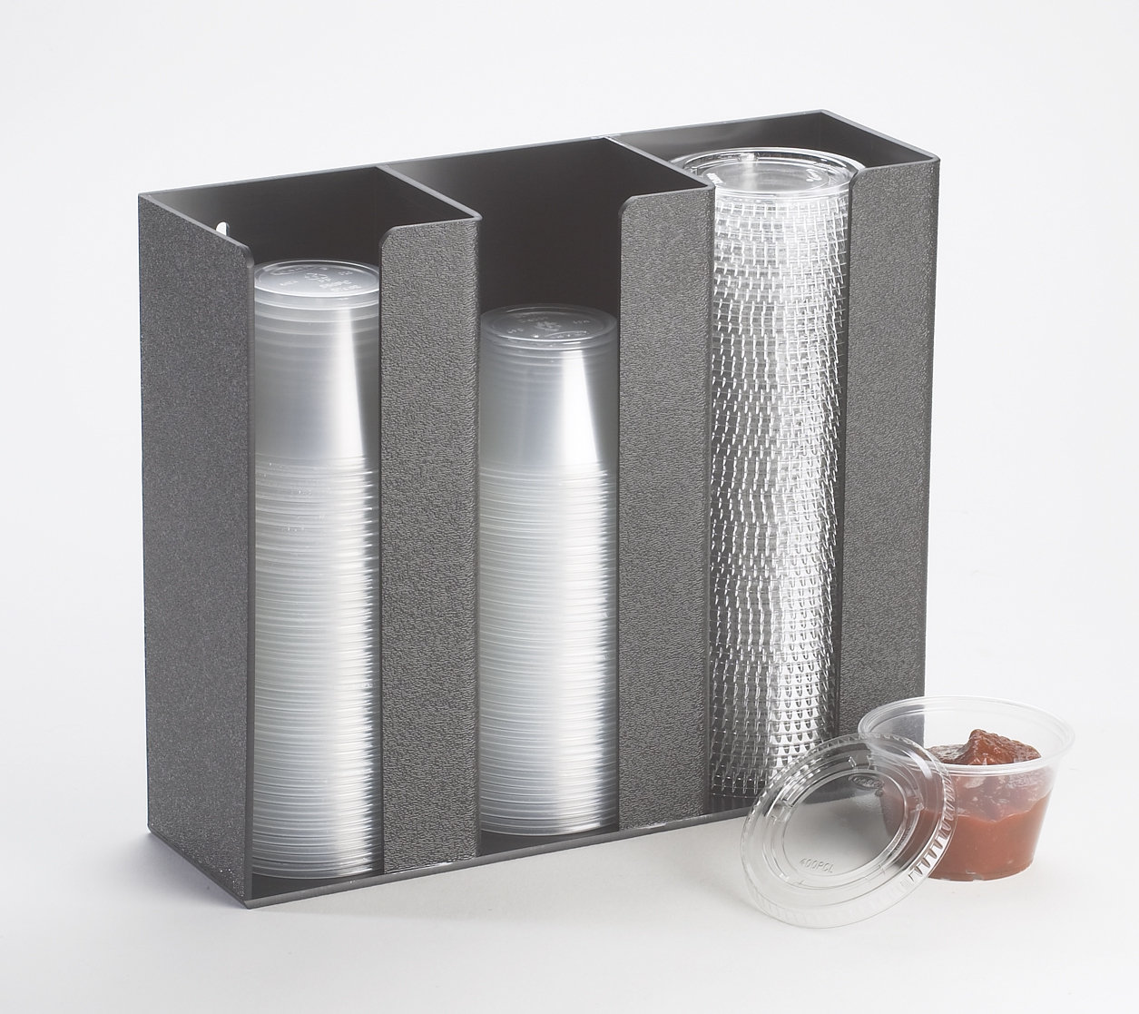 Cal-Mil Classic Black 3-Section Countertop Ramekin and Lid Organizer ...