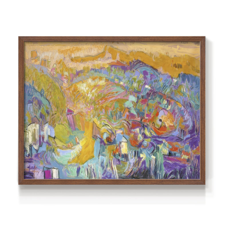 Escapade II -Framed Print - Restickable, 8" H x 10" W, Walnut