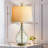 28in Clear Spiral Glass Industrial Table Lamp, Bedside Lamp With Linen Lampshade