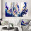 «Blue and Gold Splash Paint», 3 pièces sur toile-1512755462-1512755468