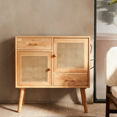 Modern Burlywood Solid Wood Sideboard