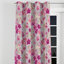 Rideaux à motif floral - Rideau à œillets gris fuchsia - 1 panneau