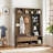 Multi-Purpose Hallway Hall Tree With Removable Linen Cushioned Entryway Bench-737178611