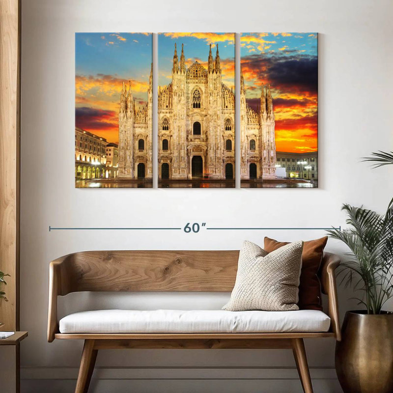 Sebbie Sunset At Milan Cathedral, 32" H x 50" W