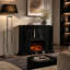 Wrought Studio 12 " W Black Electric Fireplace