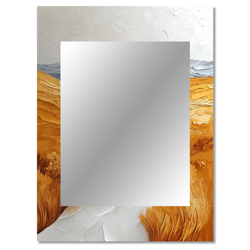 Istanbul Yellow Cappadocian Landscape - Traditional Rectangular Wall Mirror, 40" x 30"
