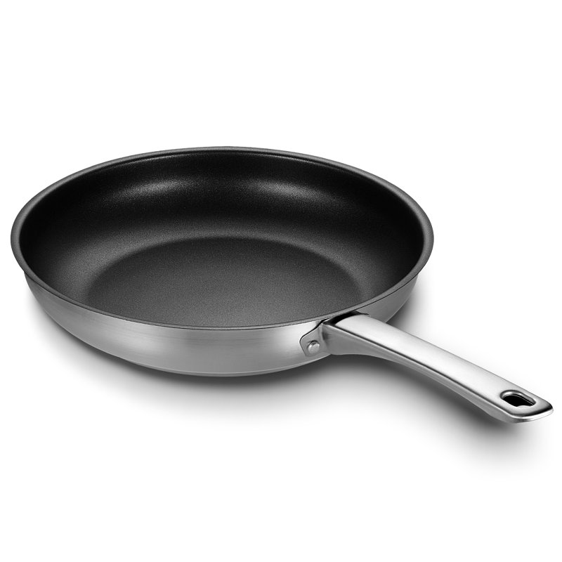 Stainless Steel Frying Pan, 10", Black/Sliver