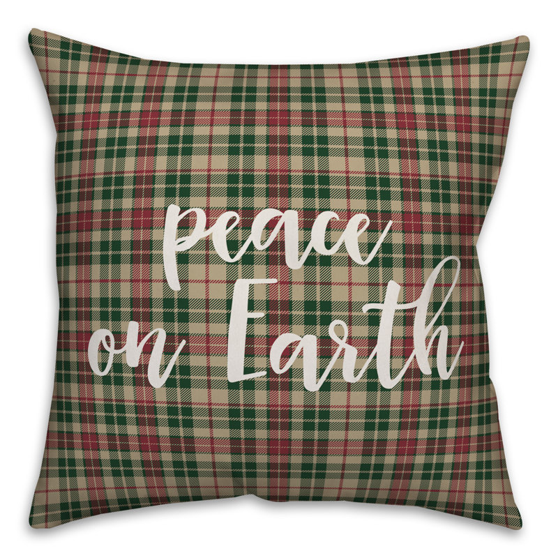  Coussin décoratif Peace on Earth in Tartan, Coussin décoratif