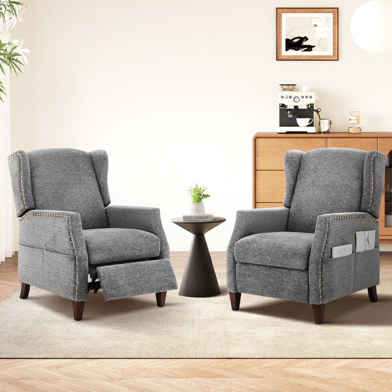 Audrie Upholstered Armchair, Dark Grey Chenille