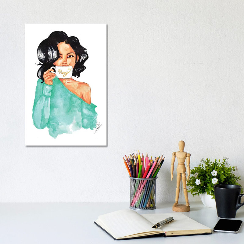 « Merry mug » par Brooke Ashley, reproduction d’art, Toile tendue, Pas de tapis, H 12 po x l 8 po x P 0,75 po