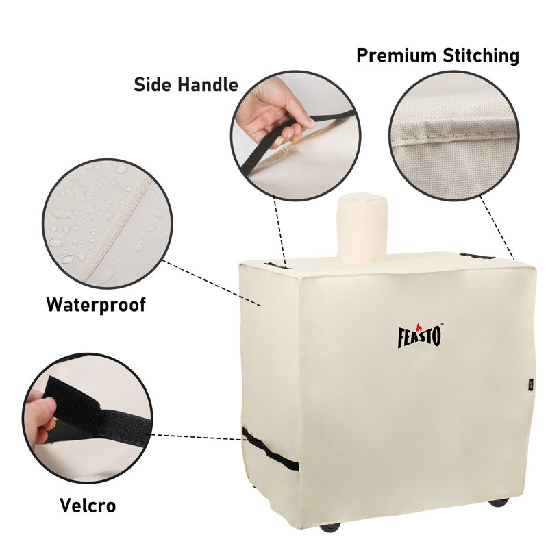 Feasto Beige Heavy Duty Waterproof Grill Cover with Handles