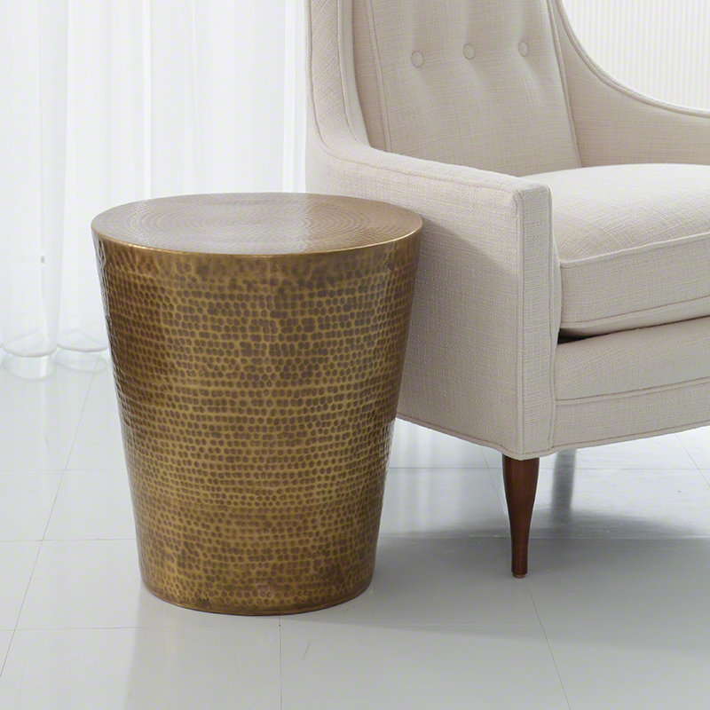 Izmir End Table, Antique Brass