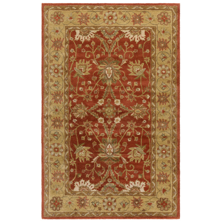 Dunbar Hand Tufted Wool/Cotton/Latex Oriental Rug in Gold/Rust