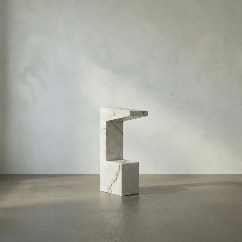Aero Marble End Table, White Marble