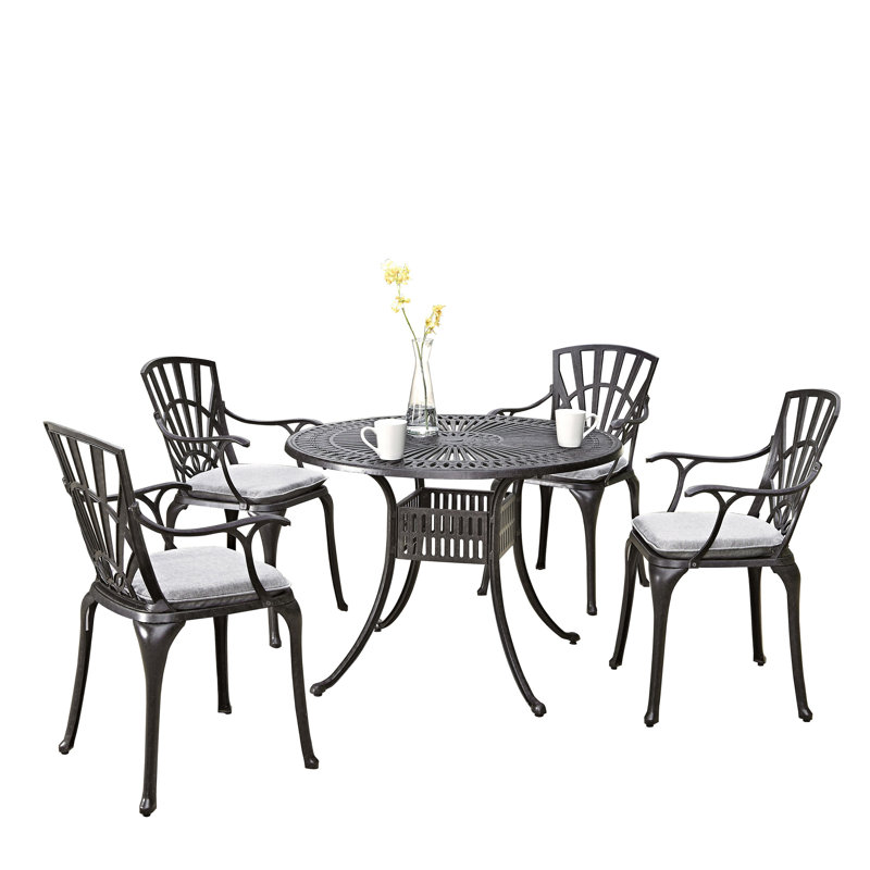 Frontenac 4 - Person Patio Dining Set with Round Table , Cushions Included, 42"
