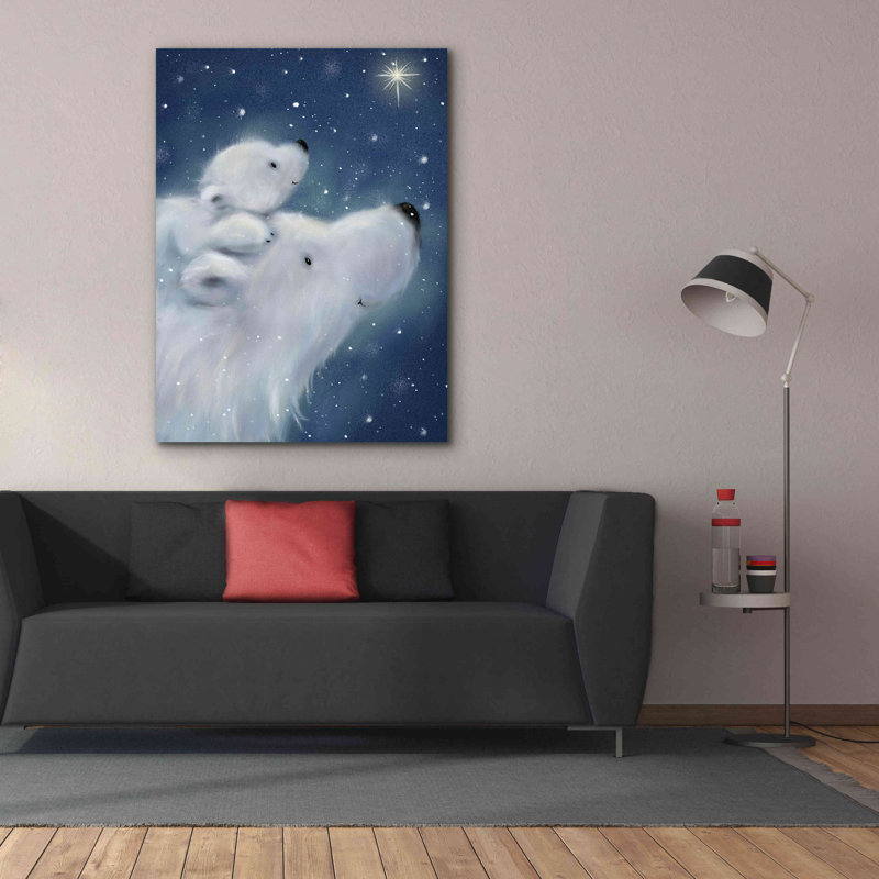 «Polar Bear And Cub 2» par Makiko, art mural sur toile, H 54 po x l 40 po x P 1,5 po