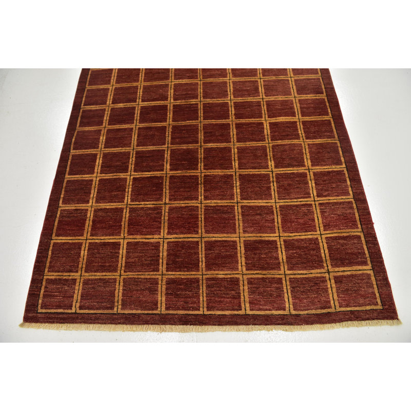Tapis de la zone en laine 7 pi x 6 pi 7 po one-of-kind main noué la Nash