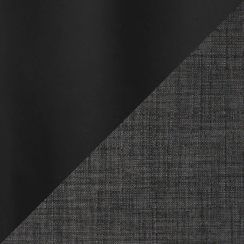 Chaise rembourrée en métal noir et tissu gris foncé