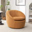 Fauteuil demi-tonneau en tissu moderne avec fonction pivotante à 360 °, idéal pour une détente confortable dans tout espace de vie-319395404