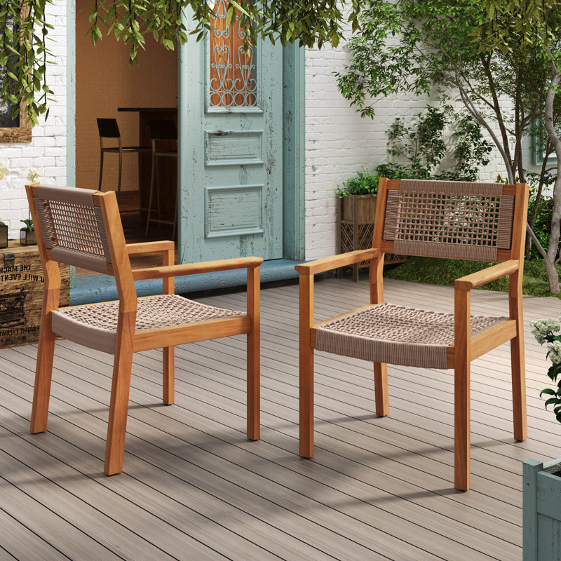 Chaise tressée brun clair, Marron clair, 1