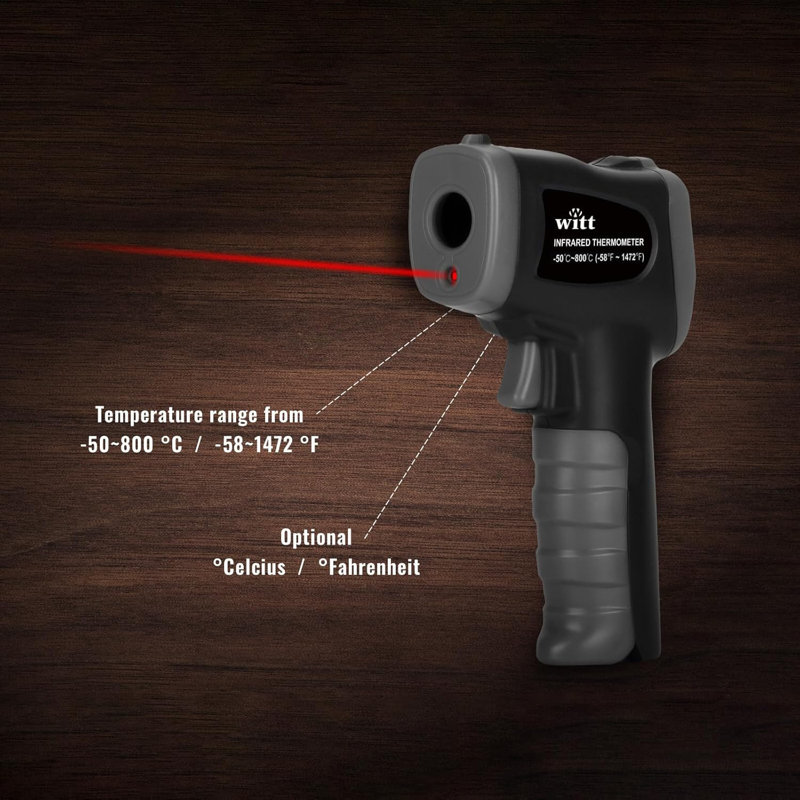 Witt Infrared Thermometer Gun with Laser Pointer - Precise Temperature Measurement for ETNA Ovens