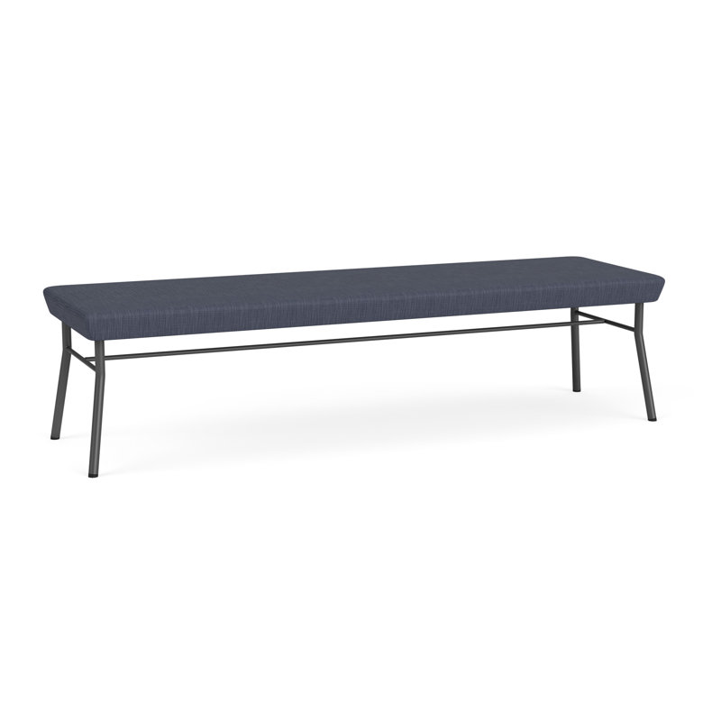 Banc en métal 3 places Chat, Gris anthracite, Plot Line bleu marine