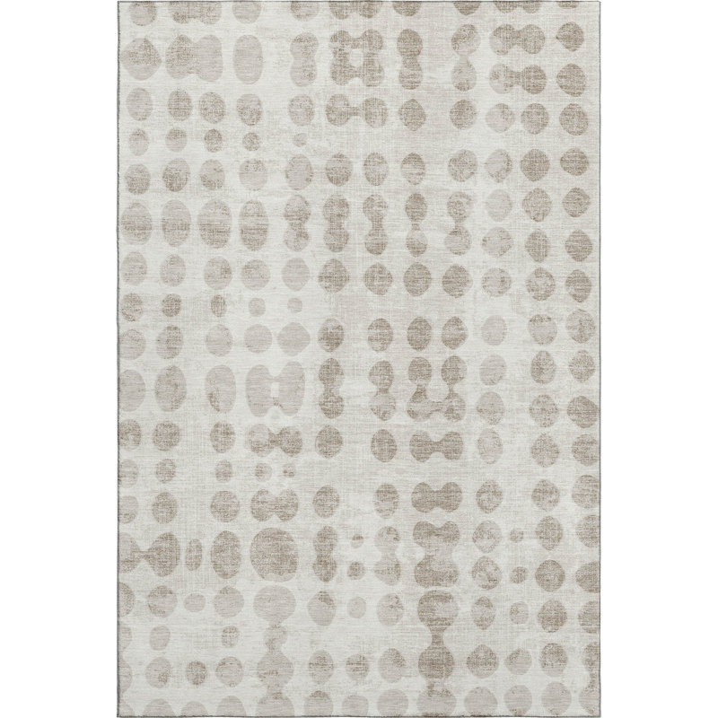 Tapis ivoire Prisco lavable à la machine de qualité supérieure, Rectangle 9 pi x 12 pi