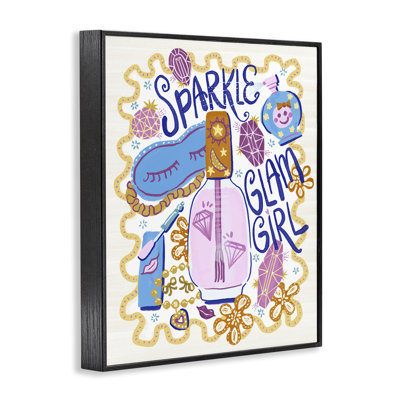 Sparkle Glam Girl Accessories Framed Giclee, design by Connie Summers
