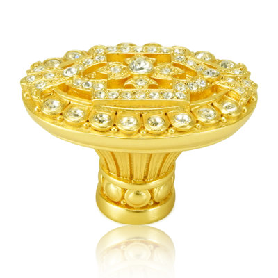 EVENING DRESS 2 OVAL KNOB; DECORATED WITH SWAROVSKI® CLEAR CRYSTAL