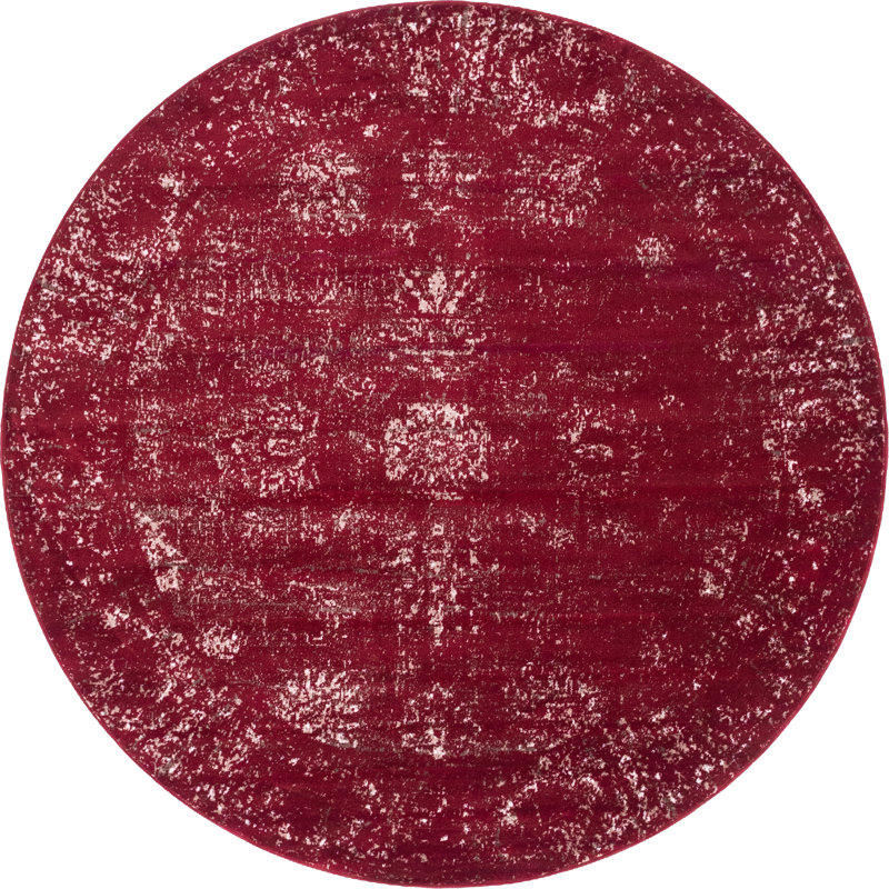 Tapis floral bourgogne Brandt, Rond 7 pi 1 po