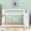 Lit simple superposé au dessus d'un lit double avec tablettes de rangement intégrées et lits séparables-933916761