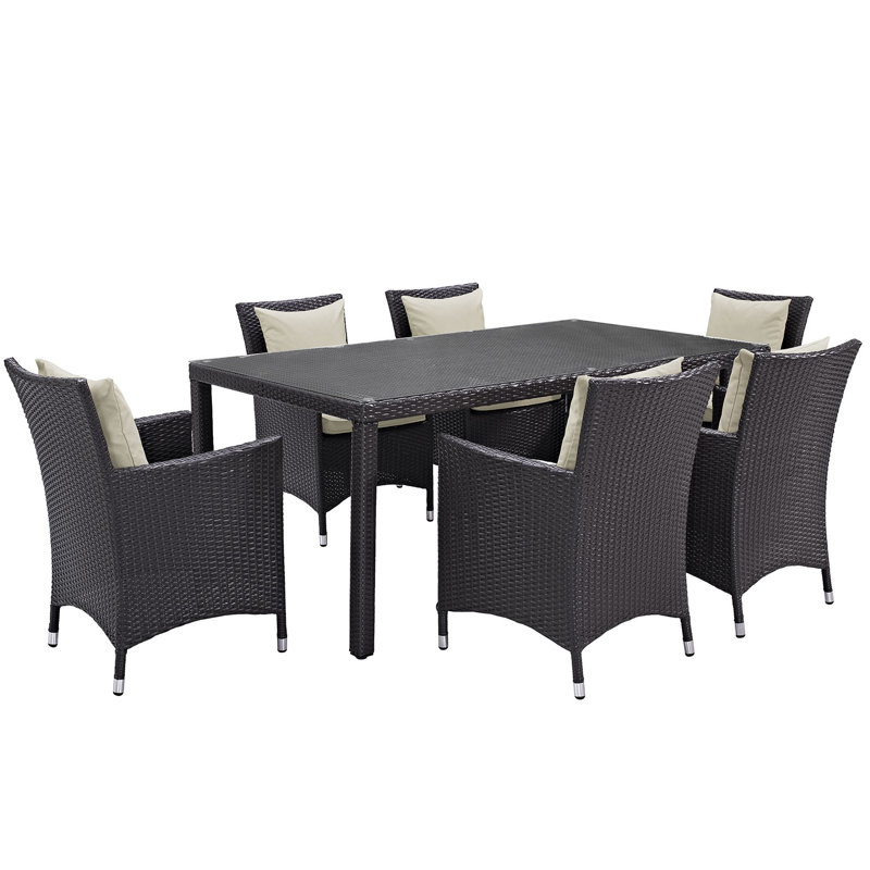 Ensemble de salle à manger 7 pièces Convene, Beige espresso, 6
