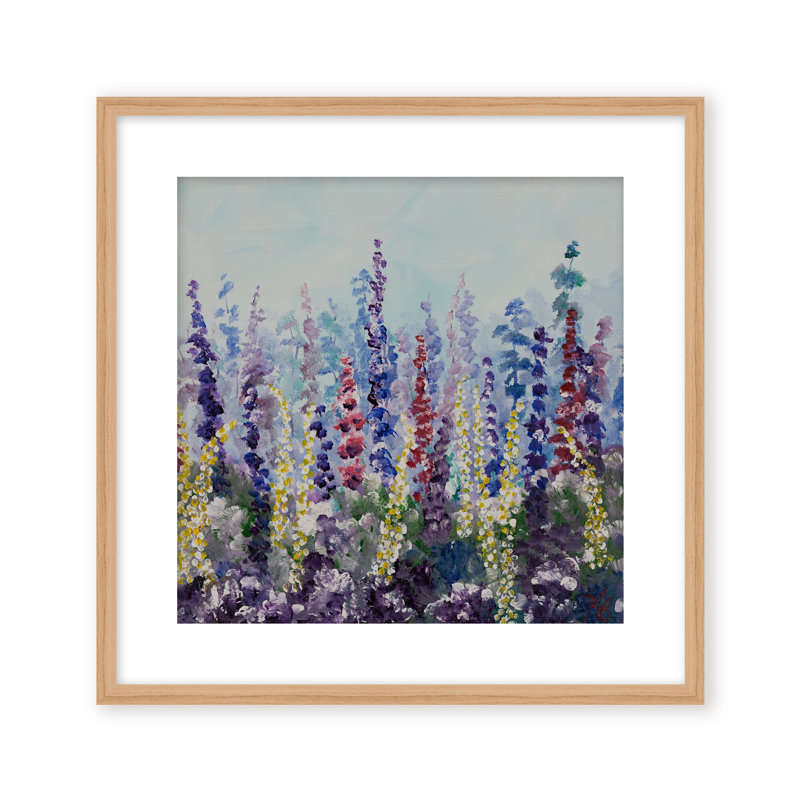 Nature Inspired "Meadow Glow" Canvas Wall Art By , 30" H x 30" W, Framed Matted Print, Black