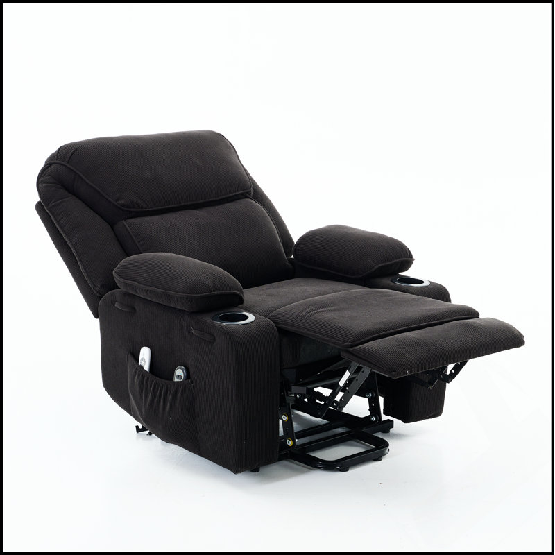Fauteuil inclinable chauffant et massant télécommandé pour un confort et une mobilité supérieurs, Noir