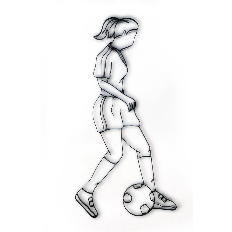 Décoration murale joueur de football féminin