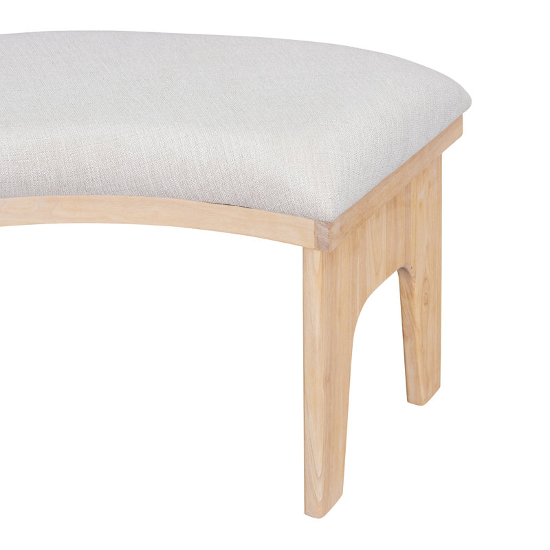 Ensemble de salle à manger 5 pièces avec 3 chaises rembourrées et banc incurvé rustique Charm