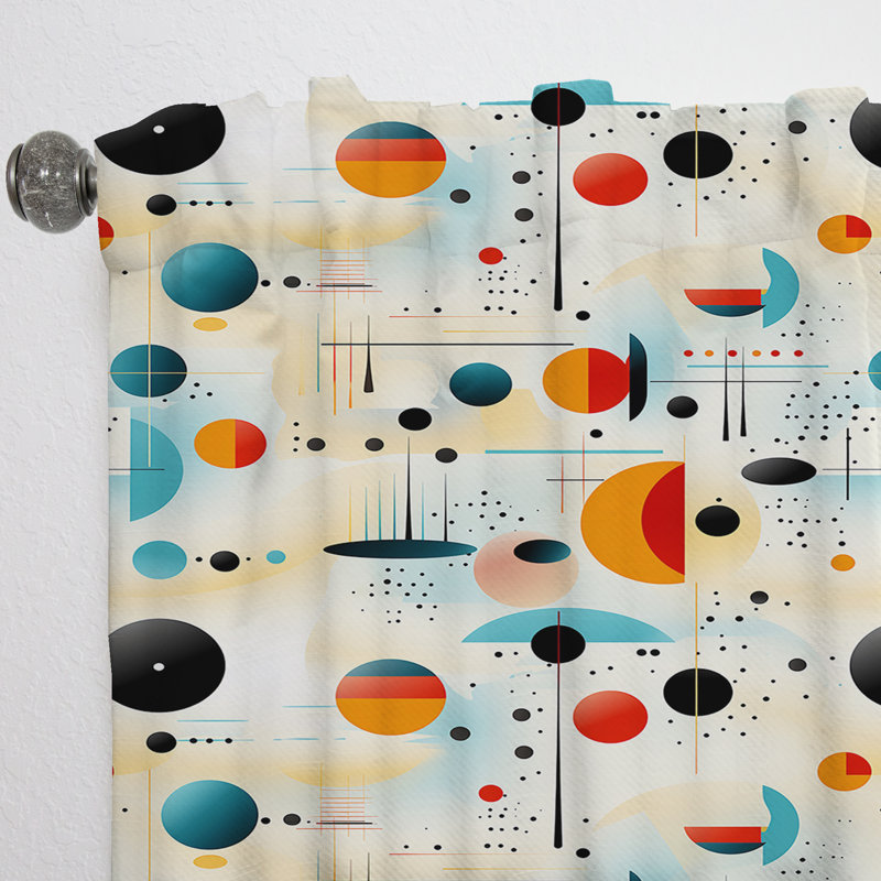 Mcm Abstract Artistry - Rideau en velours Mid-Century - obscurcissant - 1 panneau, L 52 po x L 63 po
